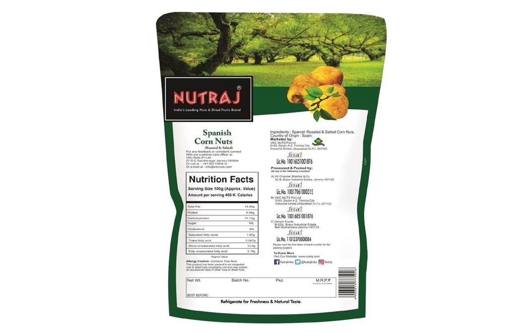 Nutraj Spanish Corn Nuts (Roasted & Salted)   Pack  150 grams